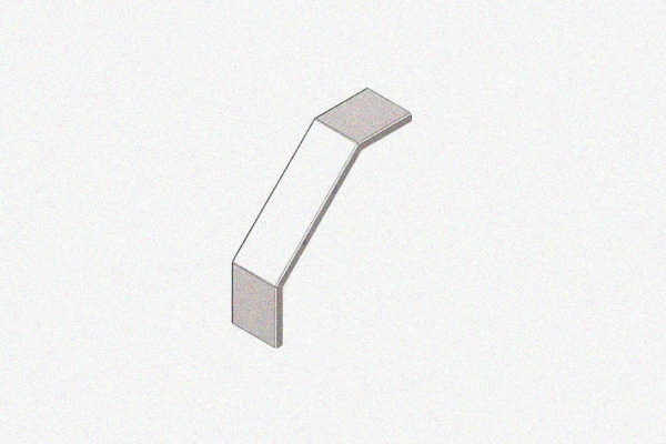 Крышка лотка замкового КЛСЗ 50х50-90 УТ1,5 для поворота трассы вниз на 90, горячее цинкование, S0,8