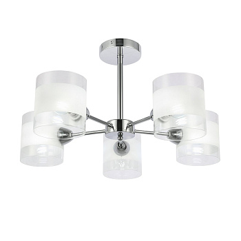 Люстра потолочная Хром/Прозрачный, Белый E14 5*40Вт SLE102802-05 EVOLUCE