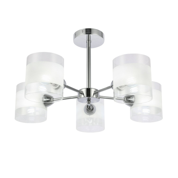 Люстра потолочная Хром/Прозрачный, Белый E14 5*40Вт SLE102802-05 EVOLUCE