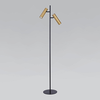 Торшер с поворотными плафонами 2*GU10 40Вт латунь, черный IP20 (01087/2 латунь) Eurosvet