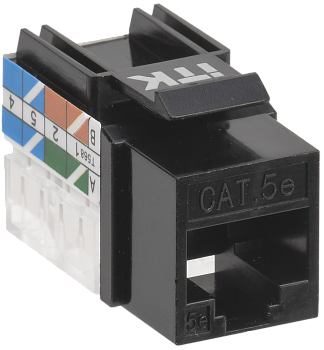 ITK Модуль Keystone Jack кат.5E UTP 110 IDC 90град чёрный