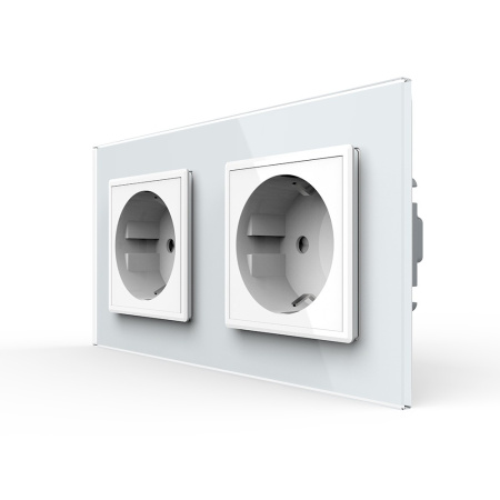Розетка 2 модуля Белая Livolo
