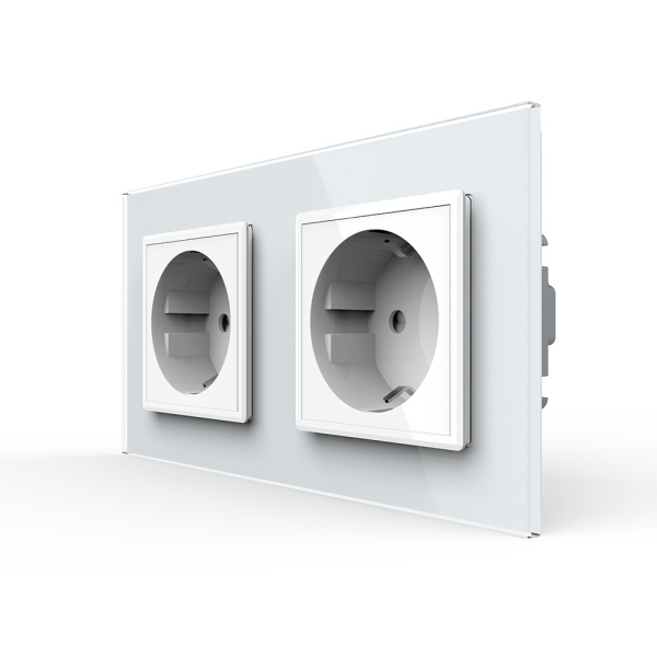 Розетка 2 модуля Белая Livolo