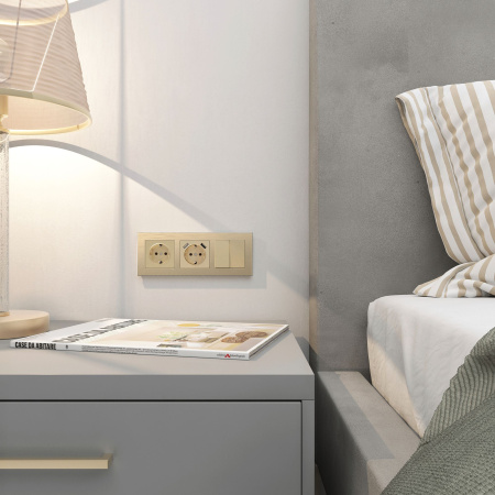 Aluminium Рамка на 3 поста (шампань алюминий) Werkel