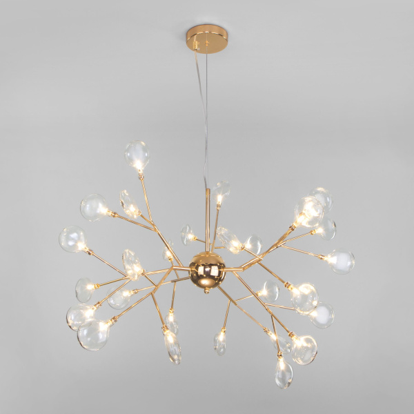 Подвесная люстра со стеклянными плафонами 27*G4 3Вт золотой IP20 Lamella (564 золото) Bogate's