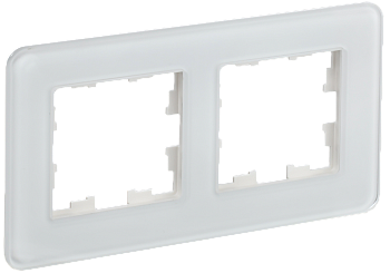 BRITE Рамка 2-мест. РУ-2-2-Бр стекло бел. RE IEK