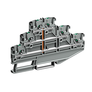 Трехуровневая клемма Push-in со встроенной перемычкой уровней на 2,5кв.мм DKC