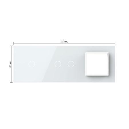 Панель тройная: 1 выключатель + 2 выключателя + 1 розетка Белая Livolo