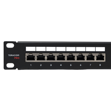 Патч-панель TERACOM PRO 19'' Cat,5E 1U полный экран STP 24 порта RJ-45 Dual IDC с органайзером EKF