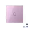 Сенсорный импульсный радиоуправляемый выключатель сухой контакт 1 клавиша 1 модуль Розовый Livolo