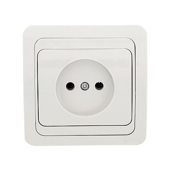 Лондон Розетка СУ 1-м без зазем. 10А белая IP20 EKF