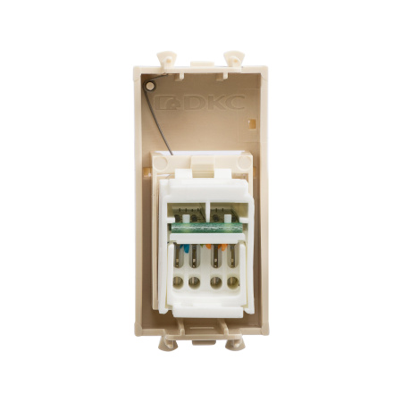 Компьютерная розетка RJ-45 модульная, кат.6А, "Avanti", "Ванильная дымка", 1 модуль DKC
