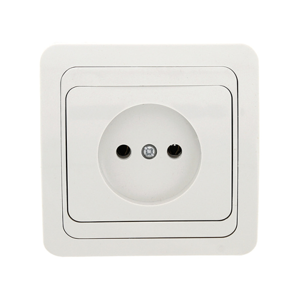 Лондон Розетка СУ 1-м без зазем. 10А белая IP20 EKF