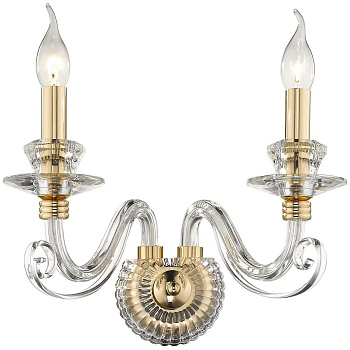 Бра Золото, Прозрачный E14 2*40Вт WE170.02.301 WERTMARK