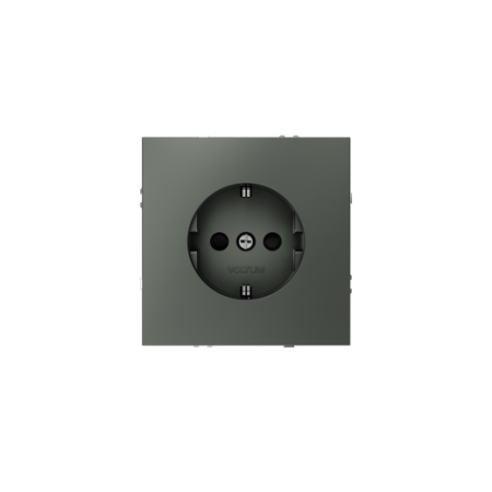 Розетка встраиваемая Voltum S70 с заземлением и защитными шторками, 16А, (титан)