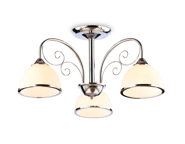 Подвесная люстра TR3181/3 CH/FR хром/белый матовый E27/3 max 40W D585*285 Ambrella Light