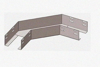 Лоток угловой глухой КГГ 150х50-90 УТ1,5 поворот на 90, оцинкованный лист S1,0