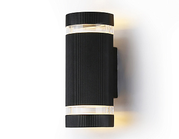 Светильник уличный настенный архитектурный ST2562/2 BK/CL черный/прозрачный IP54 GU10/2 max 35W 235*100*65 Ambrella Light