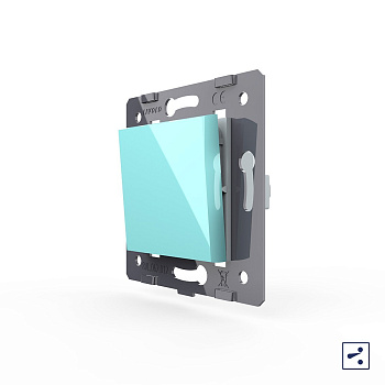 Одноклавишный проходной механический выключатель, цвет зеленый (механизм) Livolo