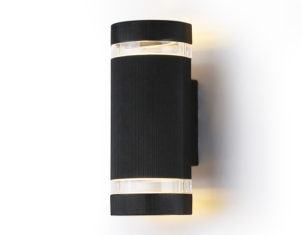 Светильник уличный настенный архитектурный ST2562/2 BK/CL черный/прозрачный IP54 GU10/2 max 35W 235*100*65 Ambrella Light