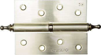 Петля дверная разъемная "ЭКСПЕРТ", 1 подшипник, цвет мат. латунь (SB), правая, с крепежом, 100х75х2,5мм,2шт ЗУБР