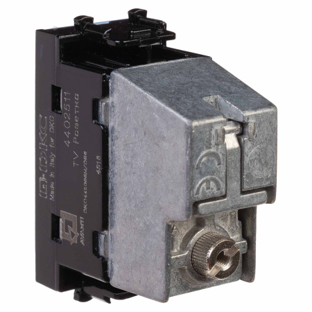 Розетка TV проходная модульная, "Avanti", "Черный квадрат", 1 модуль DKC