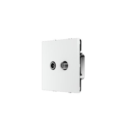 Розетка телевизионная встраиваемая Voltum S70 оконечная TV+SAT, (белый матовый)