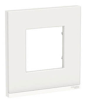 Unica Pure Рамка горизонтальная 1 пост . белое стекло/белый IP21 Schneider Electric