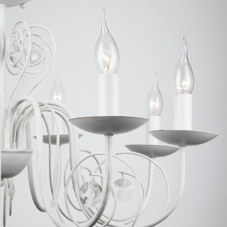 Люстра с двойным креплением 8*E14 60Вт белый с золотом IP20 Tomas (60018/8 белый с золотом) Eurosvet