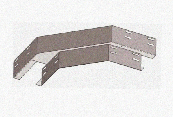 Лоток угловой замковый перфорированный КГЗ 150х80-90 УХЛ1 поворот на 90, горячее цинкование, S1,5