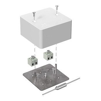 Коробка огнестойкая для кабель-канала 40-0460-FR2.5-4-П Е15-Е120 с термопредохранителем 85х85х45 RAL9003 Промрукав (44 шт/уп)