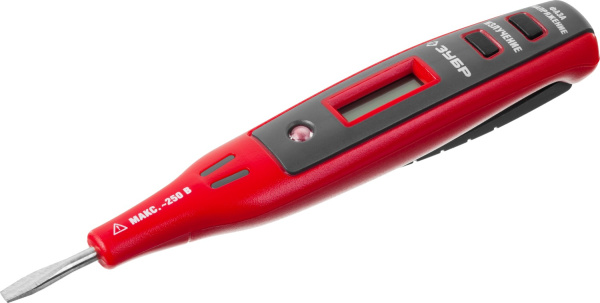 Тестер напряжения "Мастер" цифровой со световым индикатором, 12-220В, 140мм ЗУБР