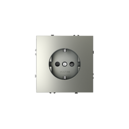 Розетка встраиваемая Voltum S70 с заземлением и защитными шторками, 16А, (сталь)