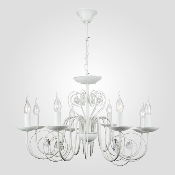 Люстра с двойным креплением 8*E14 60Вт белый с золотом IP20 Tomas (60018/8 белый с золотом) Eurosvet