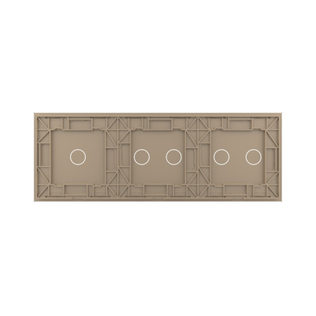 Панель для трех сенсорных выключателей, 5 клавиш (2+2+1), цвет золотой, стекло Livolo