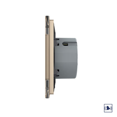 Сенсорный дверной звонок Quadro 1 клавиша 1 модуль Золотой Livolo