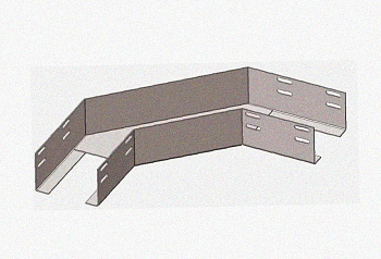 Лоток угловой замковый глухой КГЗГ 50х50-90 УТ1,5 поворот на 90, оцинкованный лист S0,8