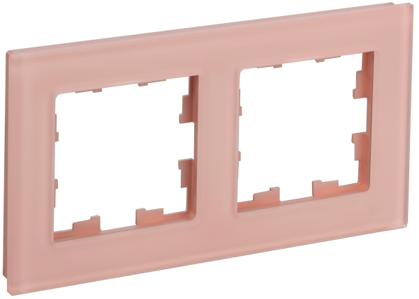 BRITE Рамка 2-мест. РУ-2-2-БрП стекло персиковый матовый IEK