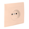 Валенсия Розетка 1-местная б/з 10А кремовая с защ, штор, EKF