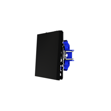 Проходной переключатель встраиваемый Voltum S70 одноклавишный 10А, (черный матовый)