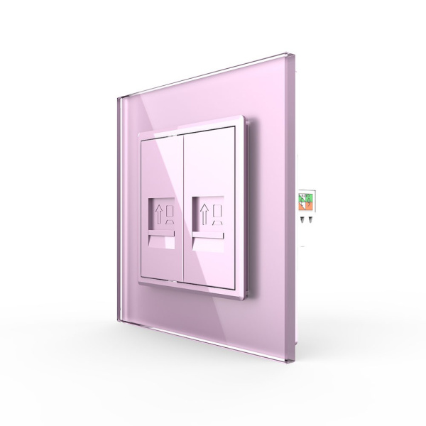 Розетка КОМП RJ-45 двойная Розовая Livolo