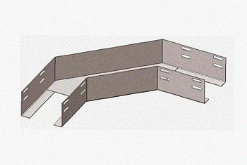 Лоток угловой замковый глухой КГЗГ 50х50-135 УТ1,5 поворот на 135, оцинкованный лист S1,2