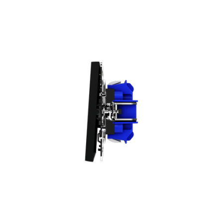 Проходной переключатель встраиваемый Voltum S70 одноклавишный 10А, (черный матовый)