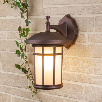 Уличный настенный светильник 1*E27 кофейное золото IP33 Lepus D (a043644) Elektrostandard