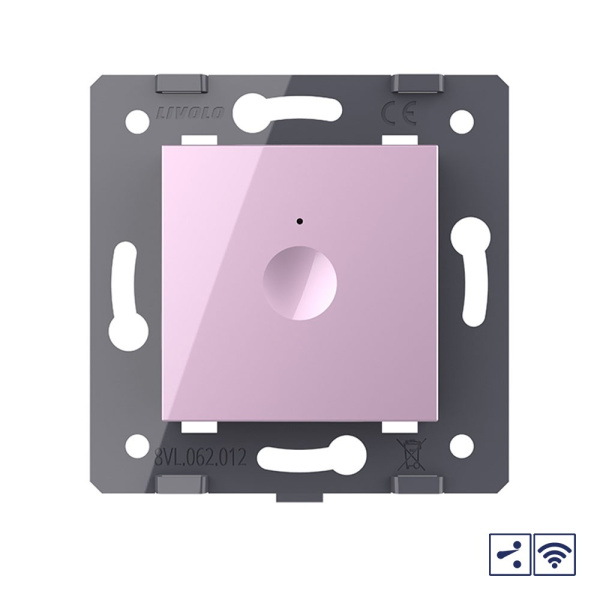 Одноклавишный проходной сенсорный выключатель Module с радиоупр., цвет розовый (механизм) Livolo
