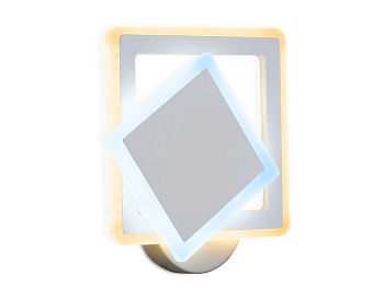 Настенный светодиодный светильник с выключателем FA565 WH/S белый/песок LED 3000K/6400K 24W 200*200*60 Ambrella Light