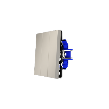 Выключатель встраиваемый Voltum S70 трехклавишный 10А, (кашемир)