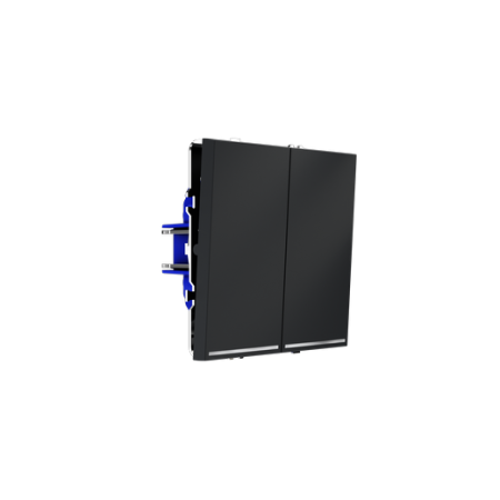 Выключатель встраиваемый Voltum S70 двухклавишный с подсветкой 10А, (графит)