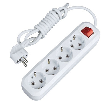 Удлинитель "Эксперт" 4 гнезда 3 метра 16А/3,5кВт с выключателем и заземлением ПВС 3х1 PROxima EKF