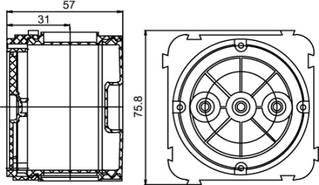 Коробка установочная для заливки в бетон, д.70х136мм DKC